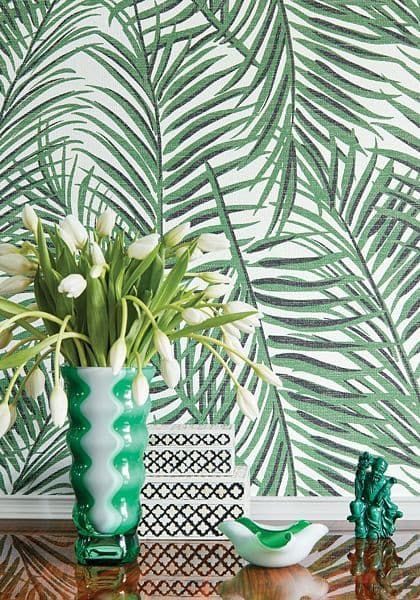 Thibaut West Palm Wallpaper in Turquoise