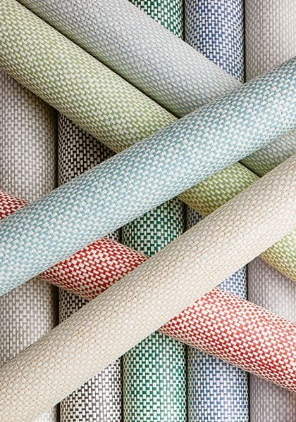 Thibaut Wicker Weave Wallpaper in Aqua