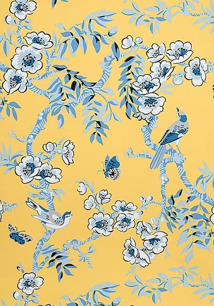 Thibaut Yukio Fabric in Yellow