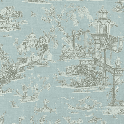 Thibaut Cheng Toile Wallpaper in Robin's Egg