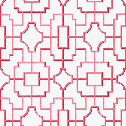 Thibaut Fretwork Wallpaper in Pink