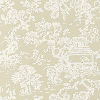 Thibaut Japanese Garden Wallpaper in Beige