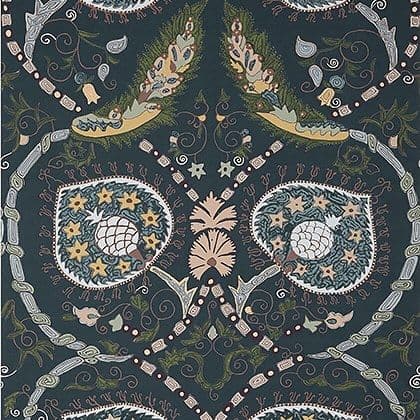 Thibaut Lewis Wallpaper in Charcoal and Bluestone