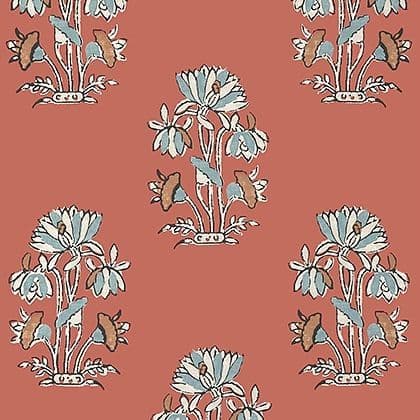 Thibaut Lily Flower Wallpaper in Coral