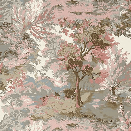 Thibaut Lincoln Toile Wallpaper in Blush