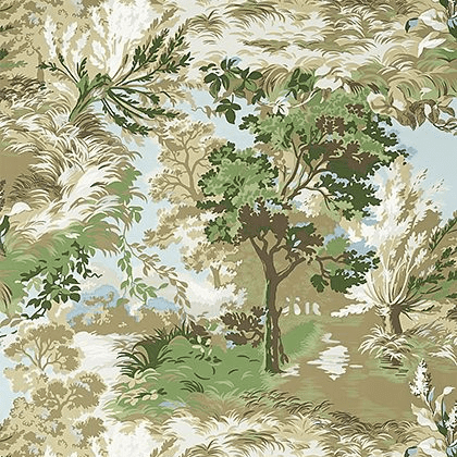 Thibaut Lincoln Toile Wallpaper in Green and Beige  norfolktextilescouk