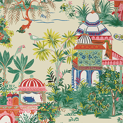Thibaut Mystic Garden Wallpaper in Cream