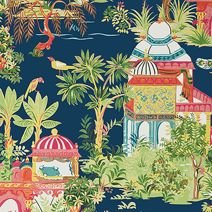 Thibaut Mystic Garden Wallpaper in Navy