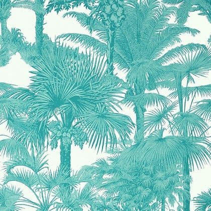 Thibaut Palm Botanical  Wallpaper in  Turquoise