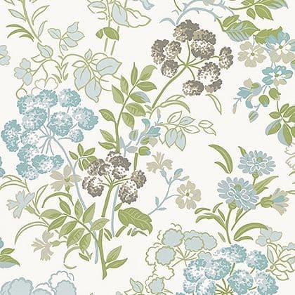Thibaut Spring Garden Wallpaper in Spa Blue