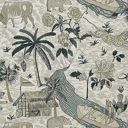 Thibaut Tiger Reserve Wallpaper in Grey