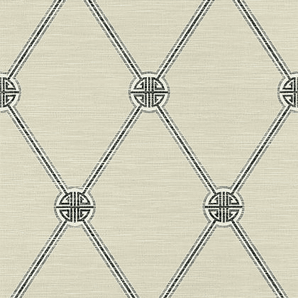 Thibaut Turnberry Trellis Wallpaper in Charcoal
