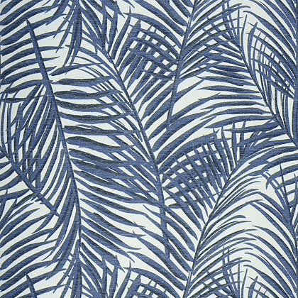 Thibaut West Palm Wallpaper in Blue and White